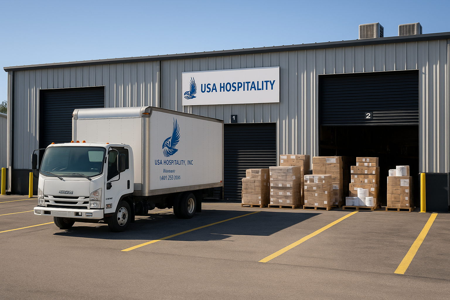 USA Hospitality distribution center and transportation staging area